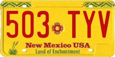 NM license plate 503TYV