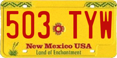 NM license plate 503TYW