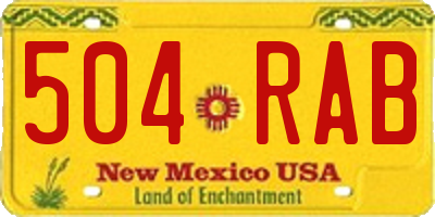 NM license plate 504RAB
