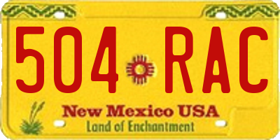 NM license plate 504RAC