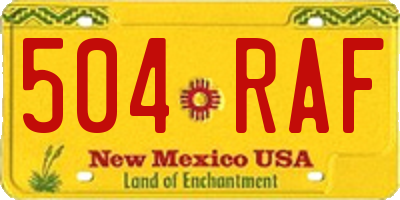NM license plate 504RAF