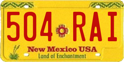 NM license plate 504RAI