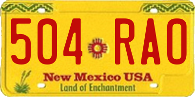 NM license plate 504RAO