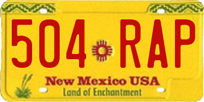 NM license plate 504RAP