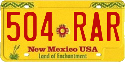 NM license plate 504RAR