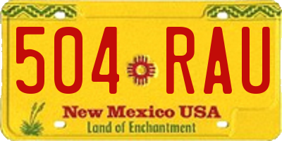 NM license plate 504RAU