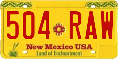 NM license plate 504RAW