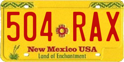 NM license plate 504RAX