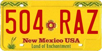 NM license plate 504RAZ