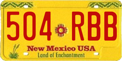 NM license plate 504RBB