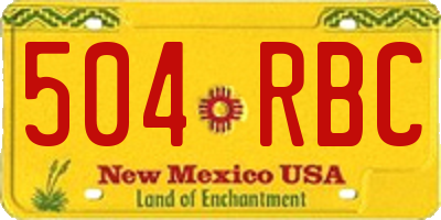 NM license plate 504RBC