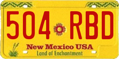 NM license plate 504RBD