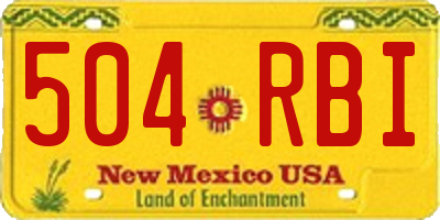 NM license plate 504RBI