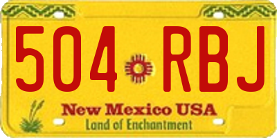 NM license plate 504RBJ