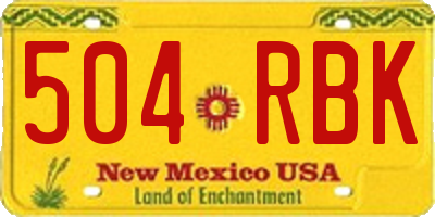NM license plate 504RBK