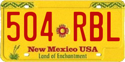 NM license plate 504RBL