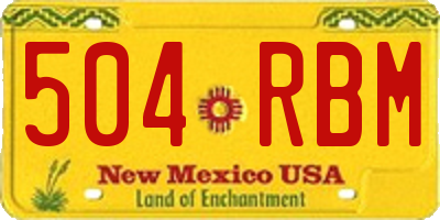 NM license plate 504RBM