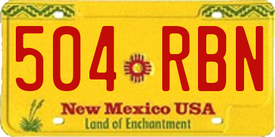 NM license plate 504RBN