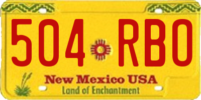 NM license plate 504RBO