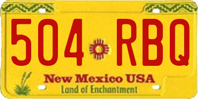 NM license plate 504RBQ