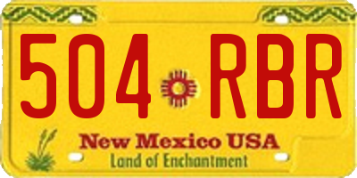 NM license plate 504RBR
