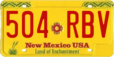NM license plate 504RBV