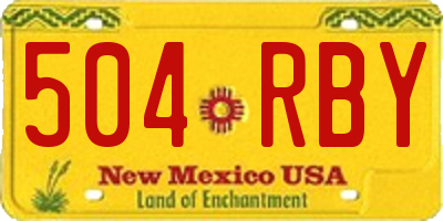 NM license plate 504RBY