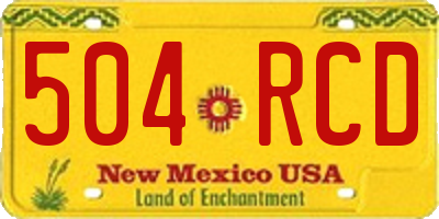 NM license plate 504RCD