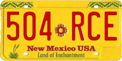 NM license plate 504RCE