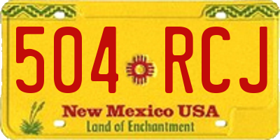 NM license plate 504RCJ