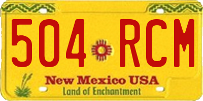 NM license plate 504RCM
