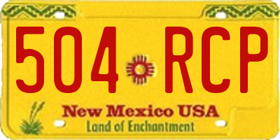 NM license plate 504RCP