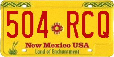 NM license plate 504RCQ