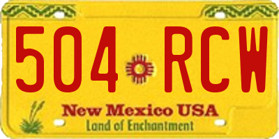 NM license plate 504RCW