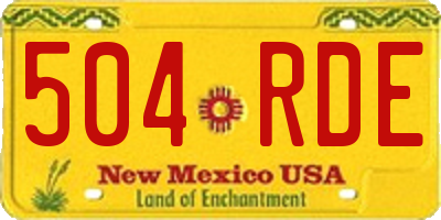 NM license plate 504RDE