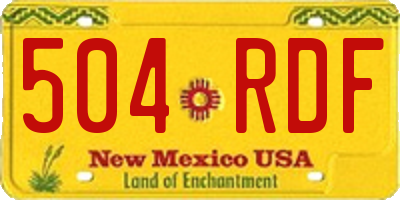 NM license plate 504RDF