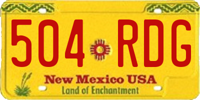 NM license plate 504RDG