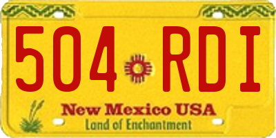NM license plate 504RDI