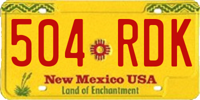 NM license plate 504RDK