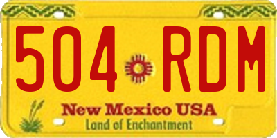 NM license plate 504RDM