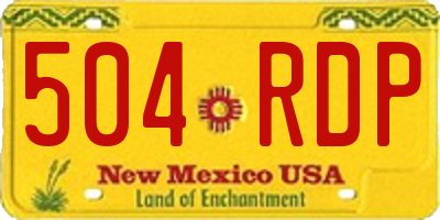 NM license plate 504RDP
