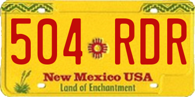 NM license plate 504RDR