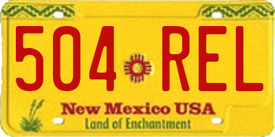 NM license plate 504REL