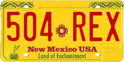 NM license plate 504REX