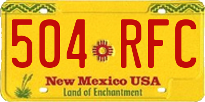 NM license plate 504RFC