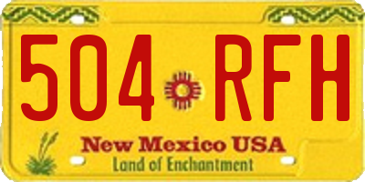 NM license plate 504RFH