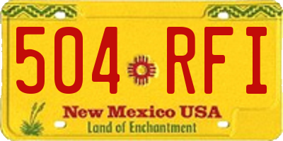NM license plate 504RFI