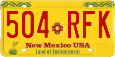 NM license plate 504RFK