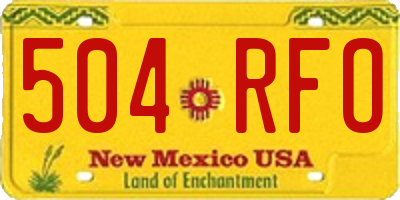 NM license plate 504RFO