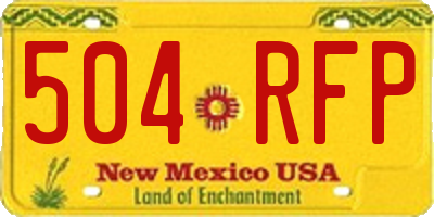 NM license plate 504RFP